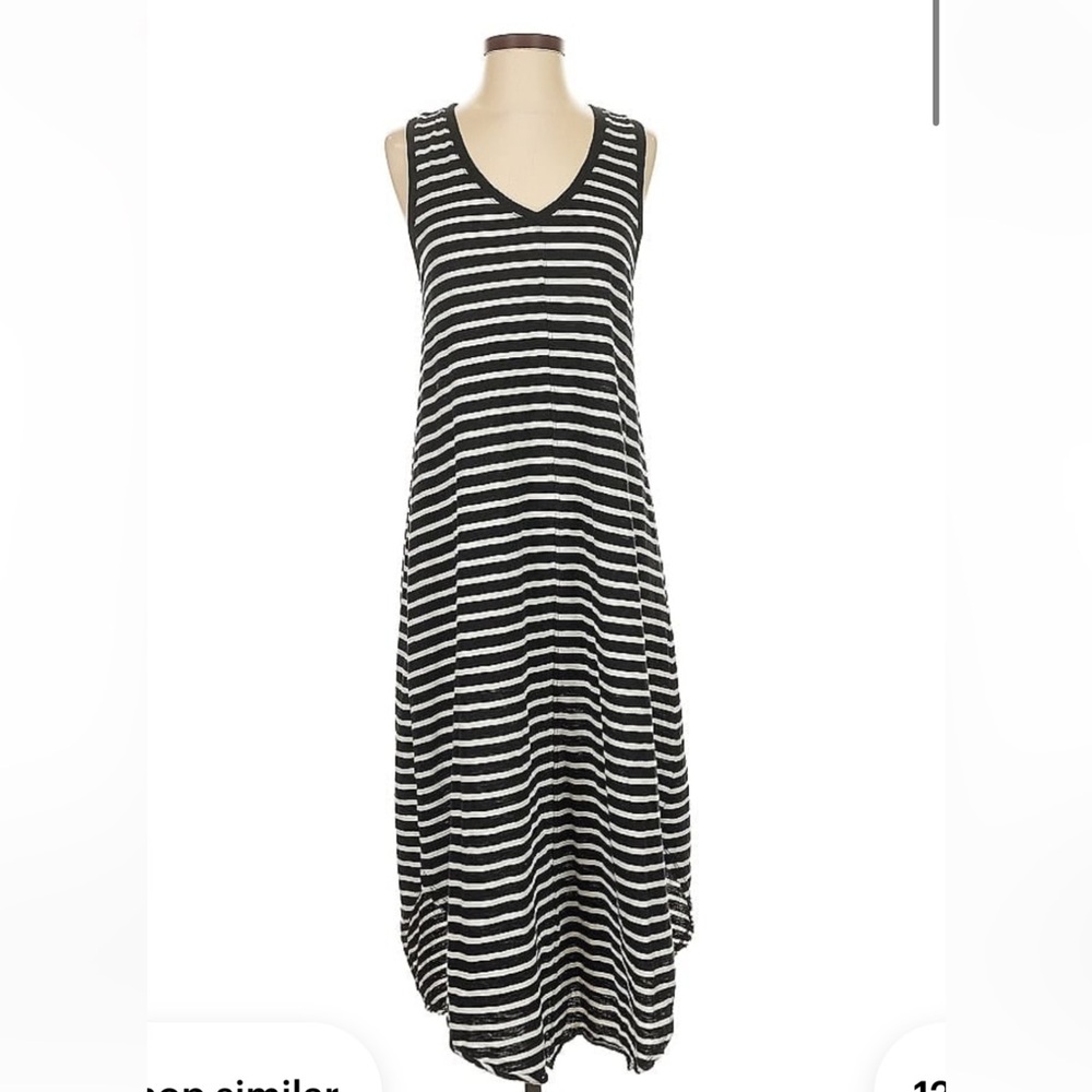 🌴 Z SUPPLY XL REVERIE V-NECK BLK & WHITE STRIPPED TANK MAXI DRESS! ❤️ - Picture 4 of 12